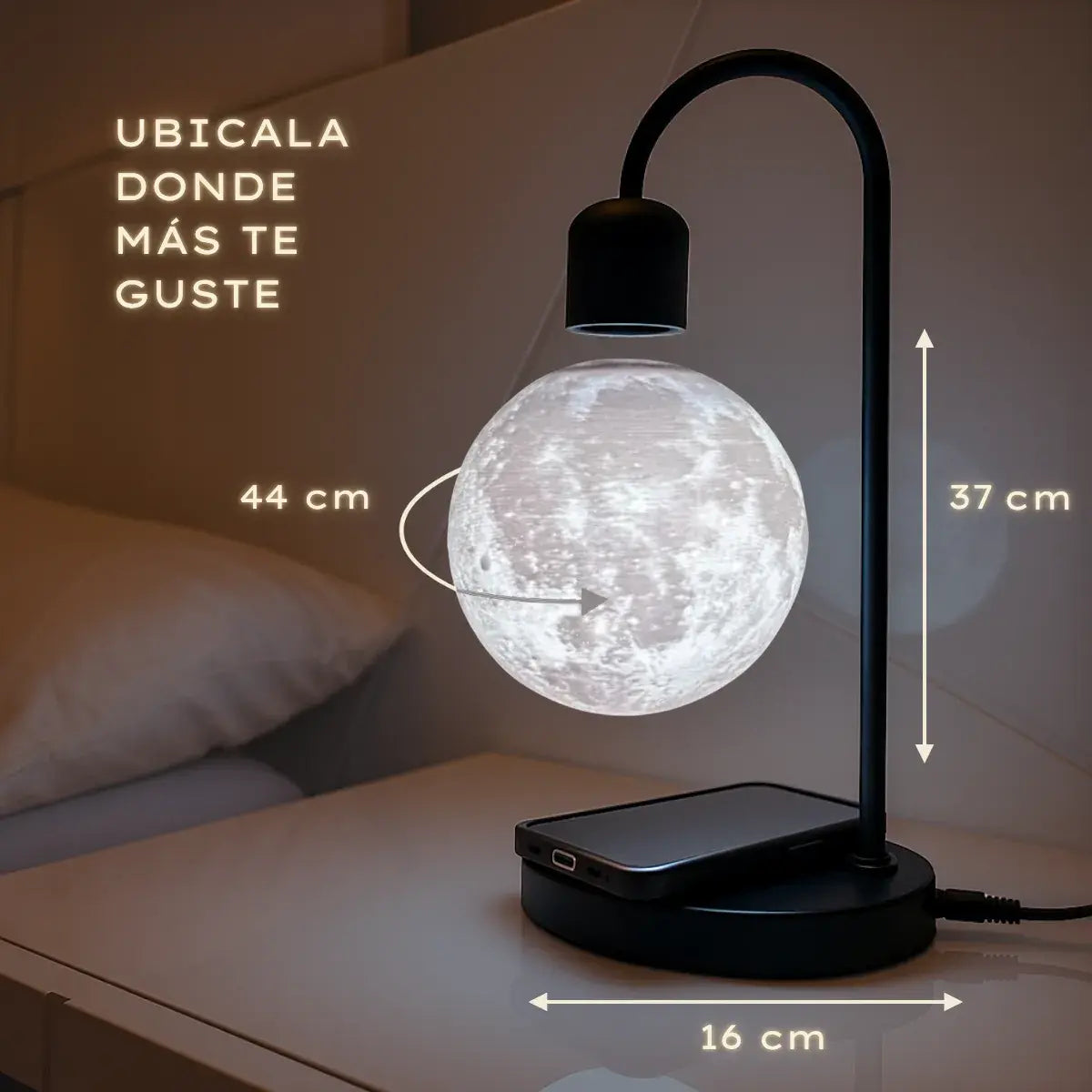Lámpara Luna Flotante – 3 Colores