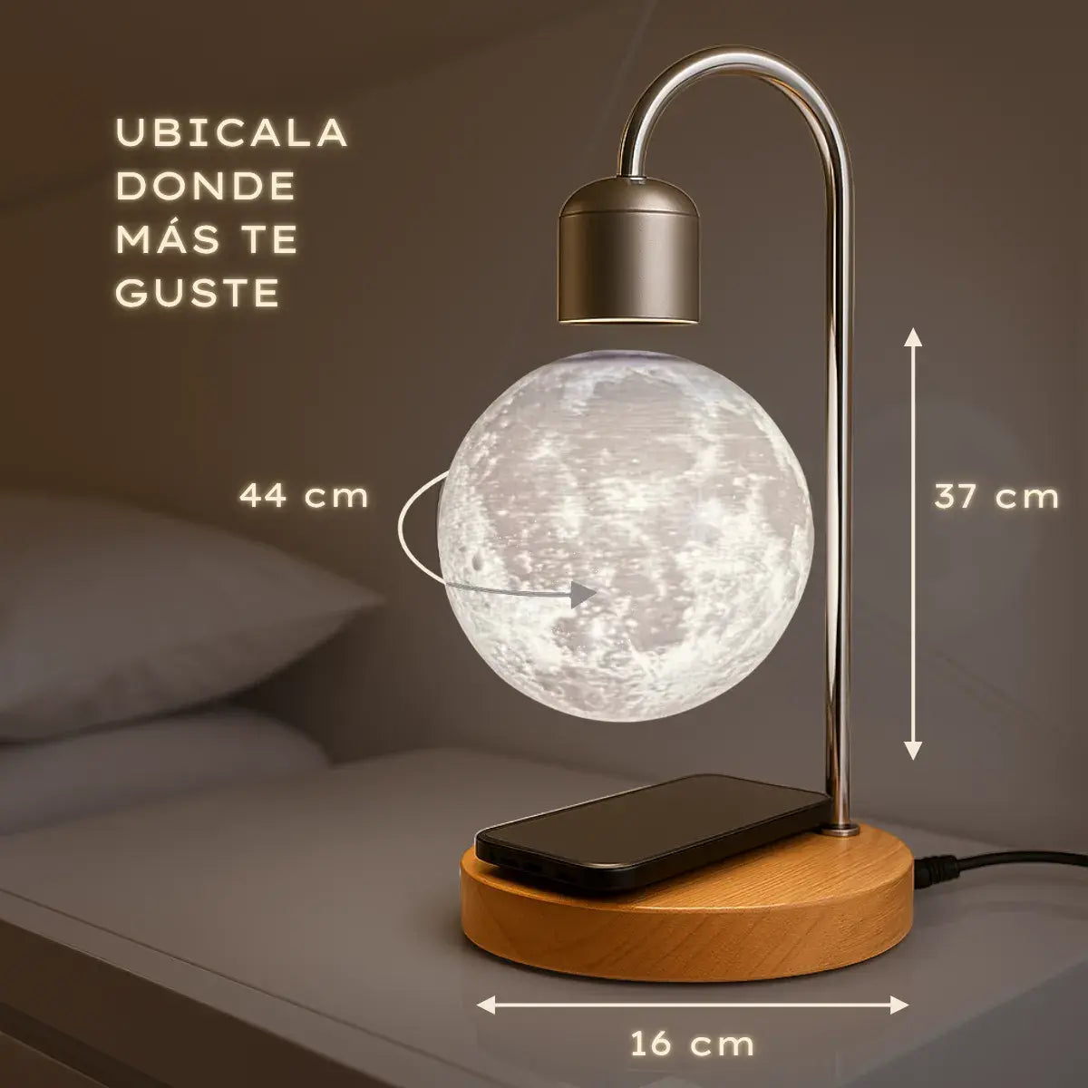 Lámpara Luna Flotante – 3 Colores