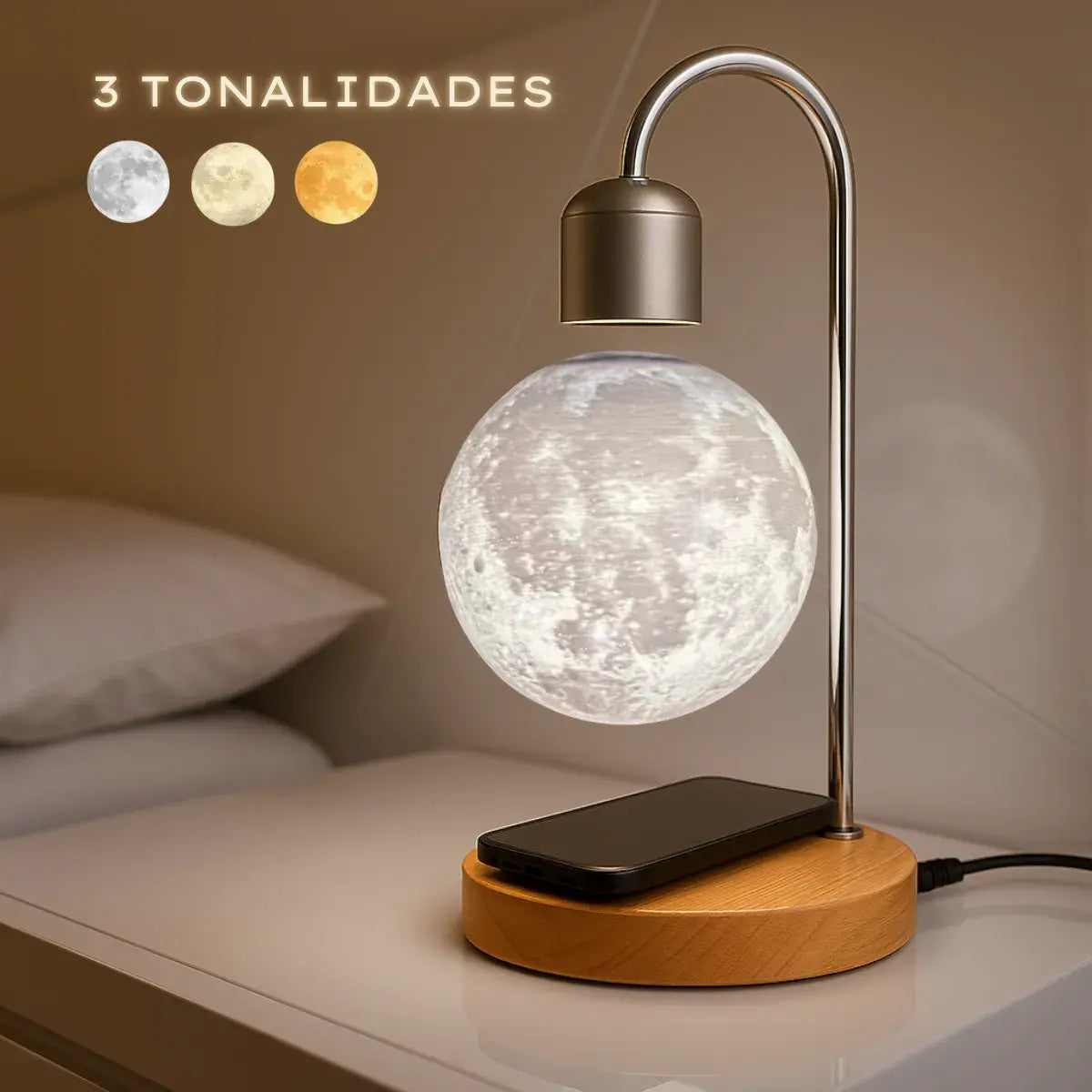 Lámpara Luna Flotante – 3 Colores