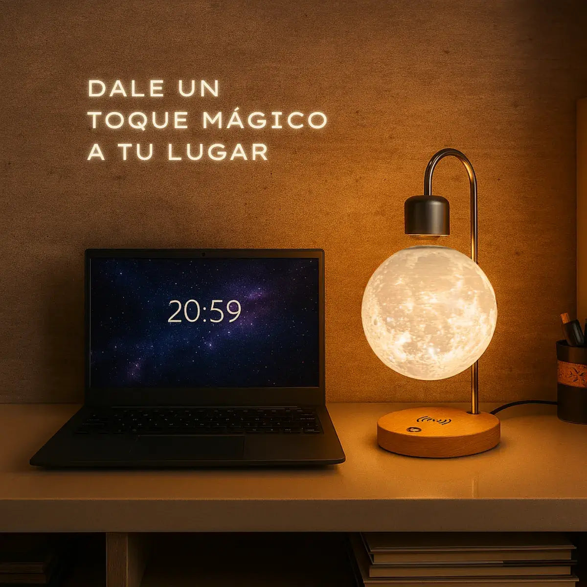 Lámpara Luna Flotante – 3 Colores