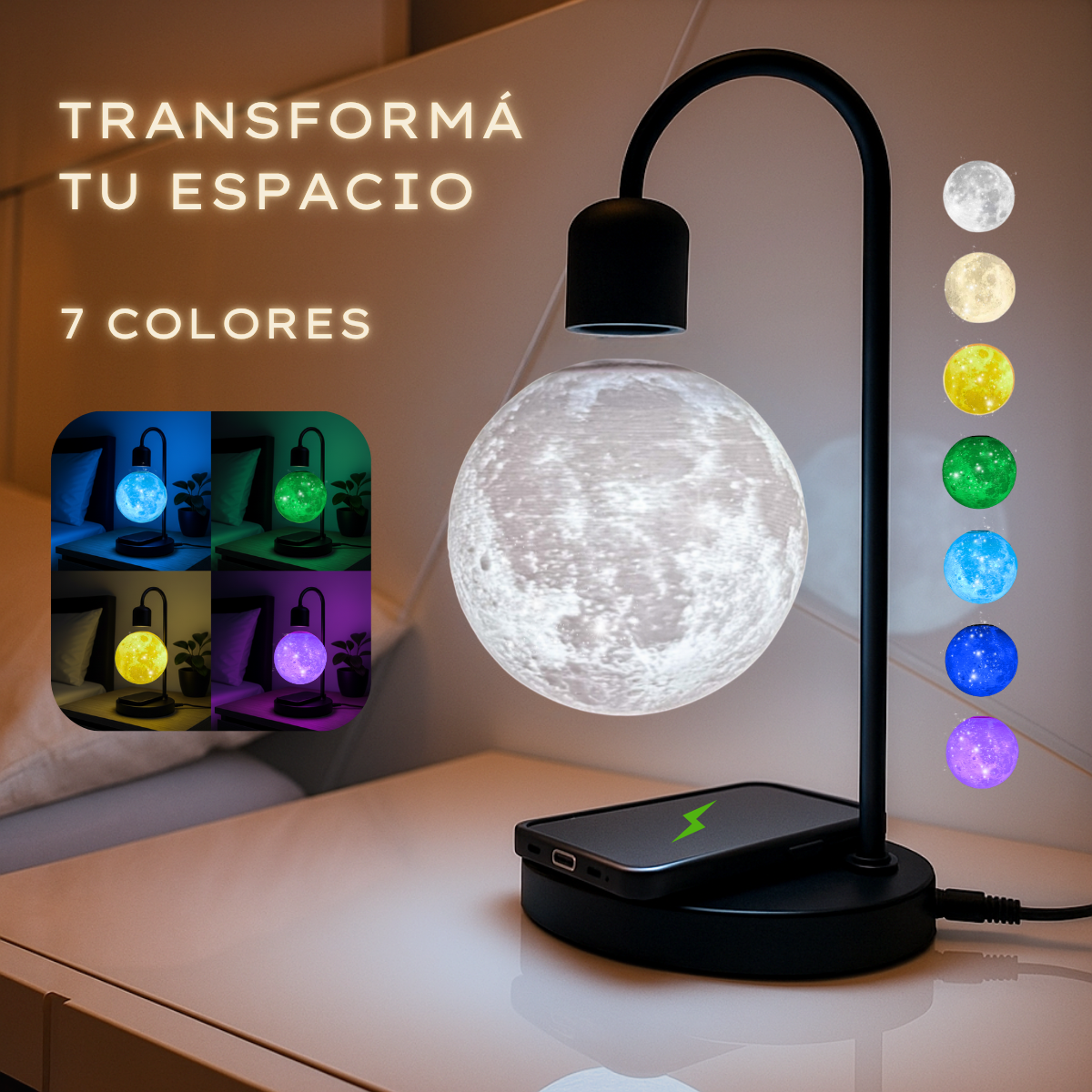 Lámpara Lunaticz Flotante 7 Colores