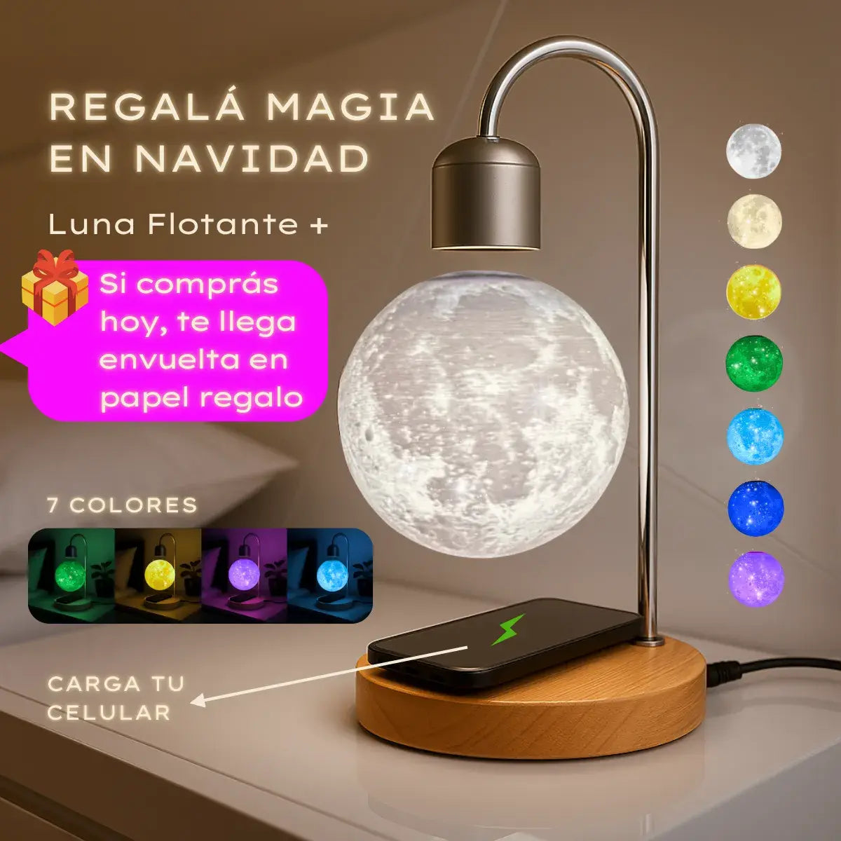 Todos van a decir ¡WOW! Lámpara Lunaticz Flotante 7C